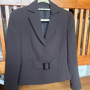 Women’s Brown Belted Tailored Blazer